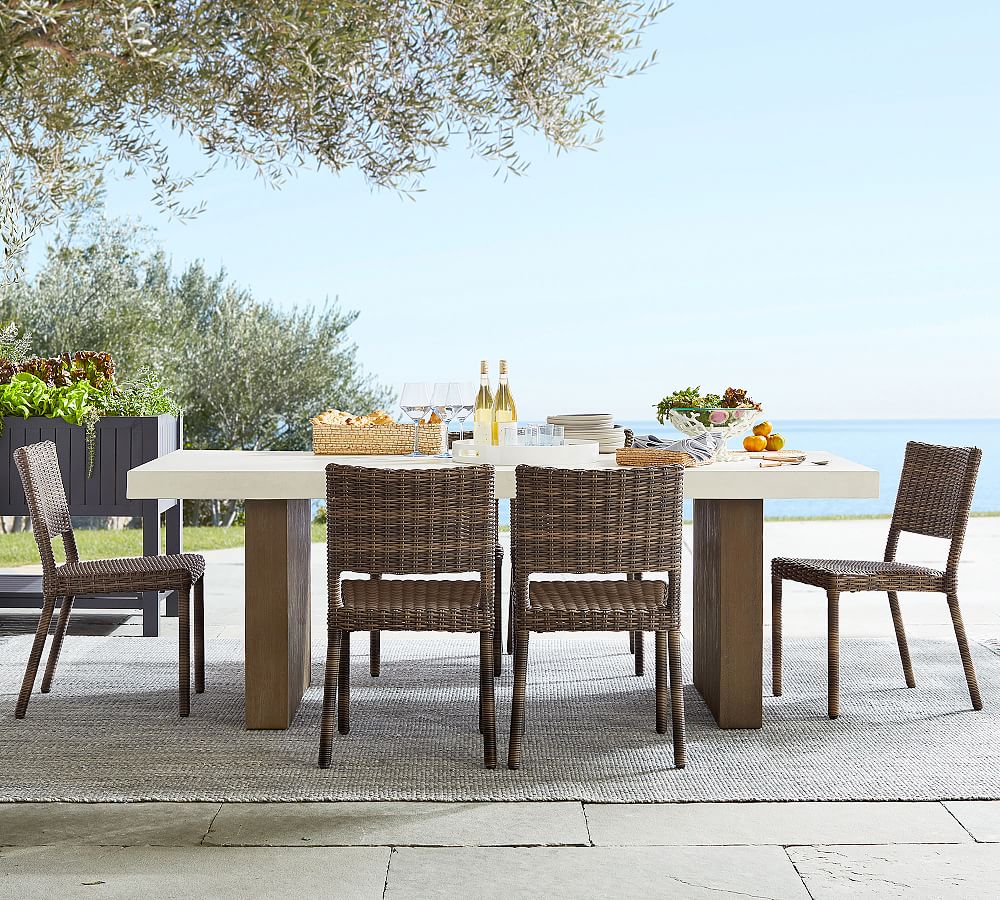 Pomona Concrete & FSC® Acacia Rectangular Dining Table + Torrey All