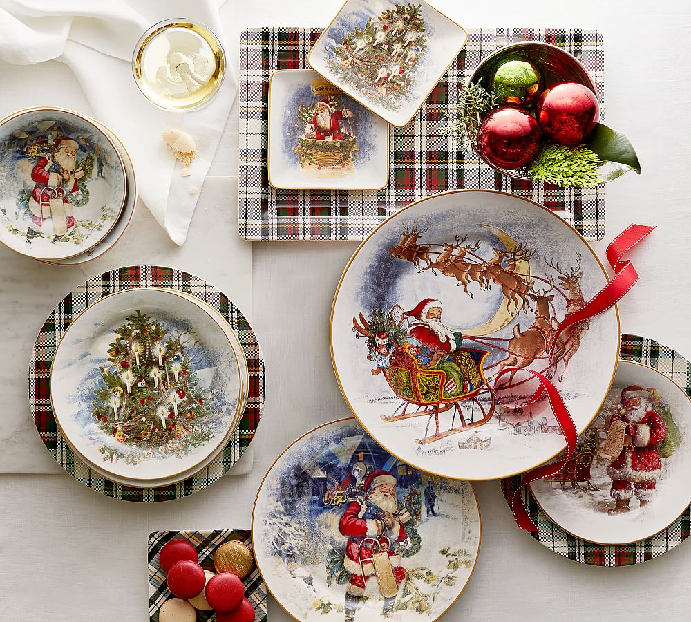 Denver Plaid 16 Piece Dinnerware Set Pottery Barn