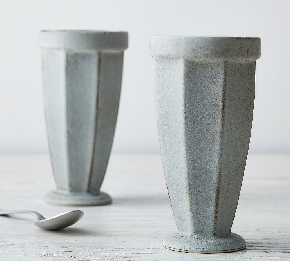 Mendocino Handcrafted Stoneware Ice Cream Float Cups Set of 4