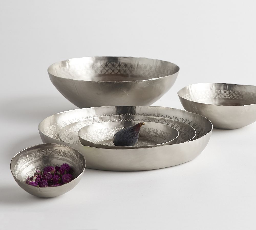 Naya Handmade Aluminum Nesting Serving Bowls Set of 3 Pottery Barn