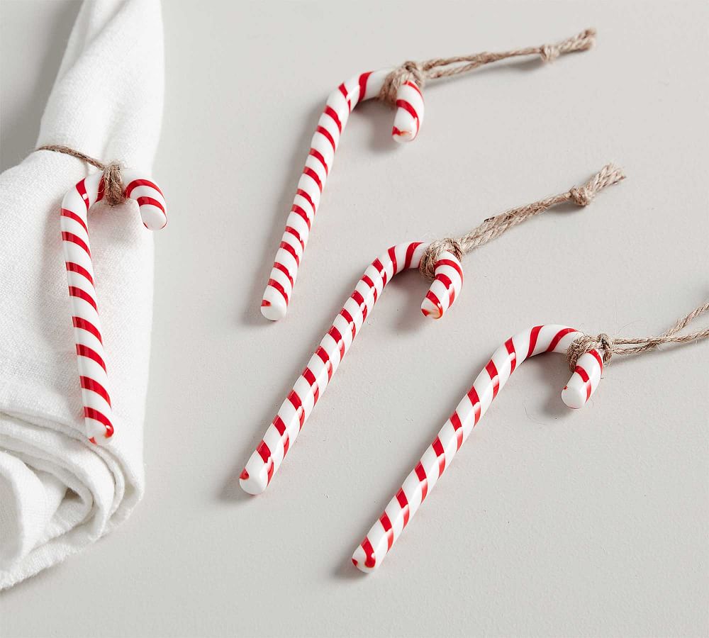 Candy Cane Napkin Rings, Set of 4 Pottery Barn