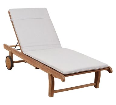 Ardine Teak Single Outdoor Chaise Lounge | Pottery Barn