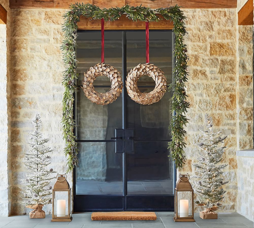 PreLit Birch Wreath Pottery Barn