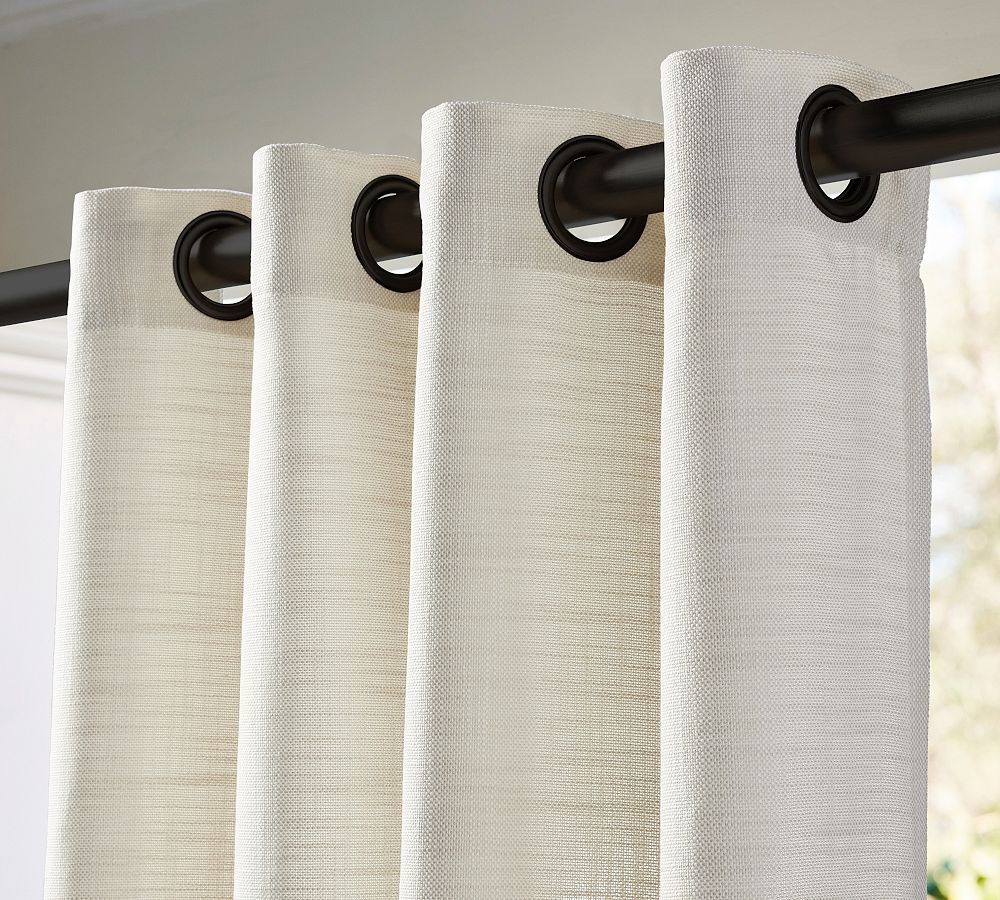 Outdoor Performance Slub Weave Curtain | Pottery Barn