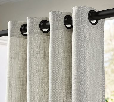 Outdoor Performance Slub Weave Curtain | Pottery Barn