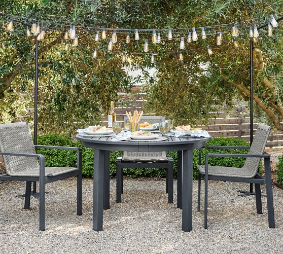 Indio Metal Round Extending Outdoor Dining Table | Pottery Barn