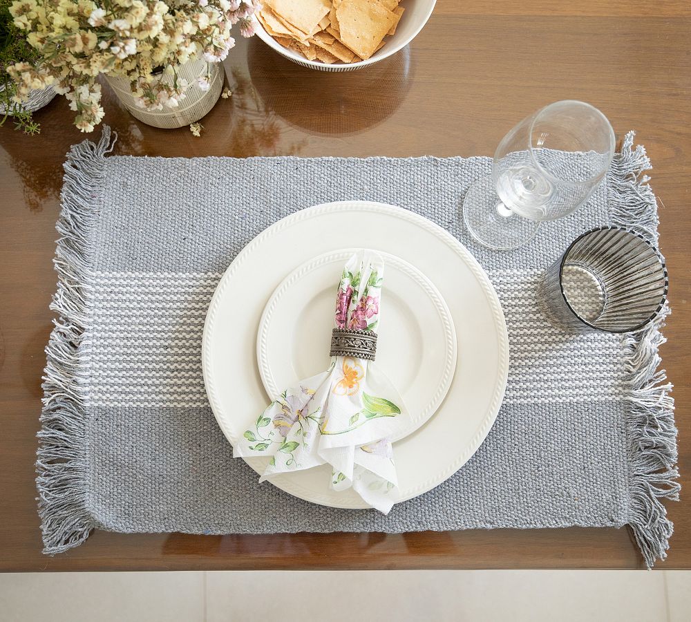 Striped Handwoven Cotton Placemats Set of 4 Pottery Barn