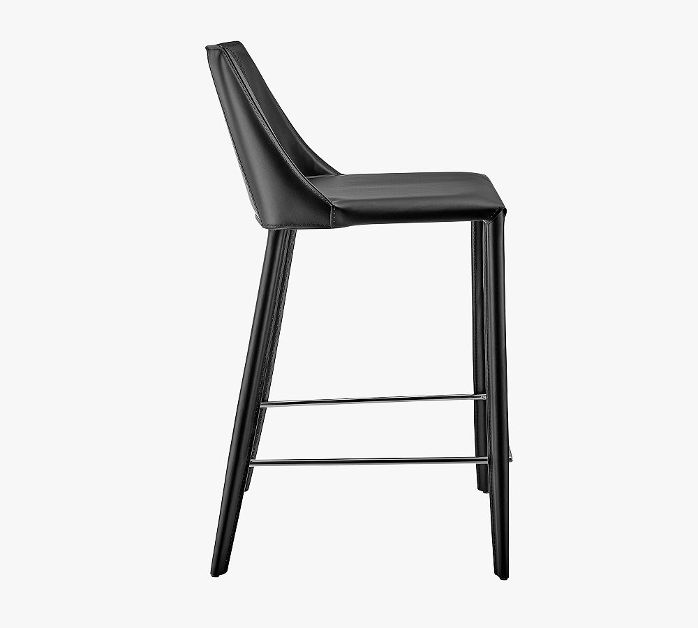 Hillside Leather Counter Stools Pottery Barn