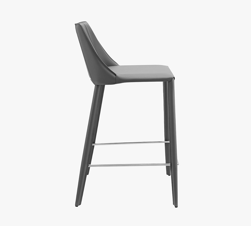 Hillside Leather Counter Stools Pottery Barn