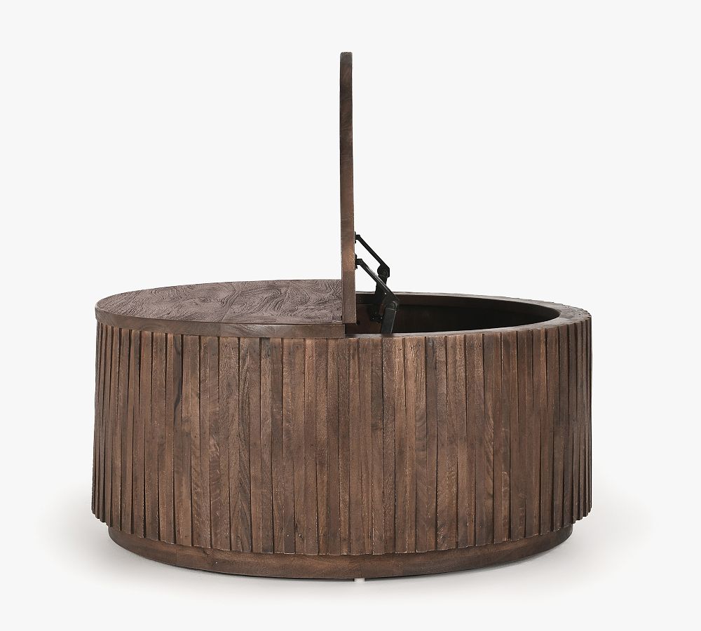 Coloma Round Storage Coffee Table Pottery Barn
