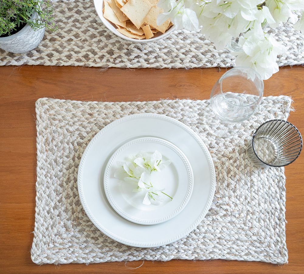 HandBraided Mixed Weave Jute Placemats Set of 4 Pottery Barn