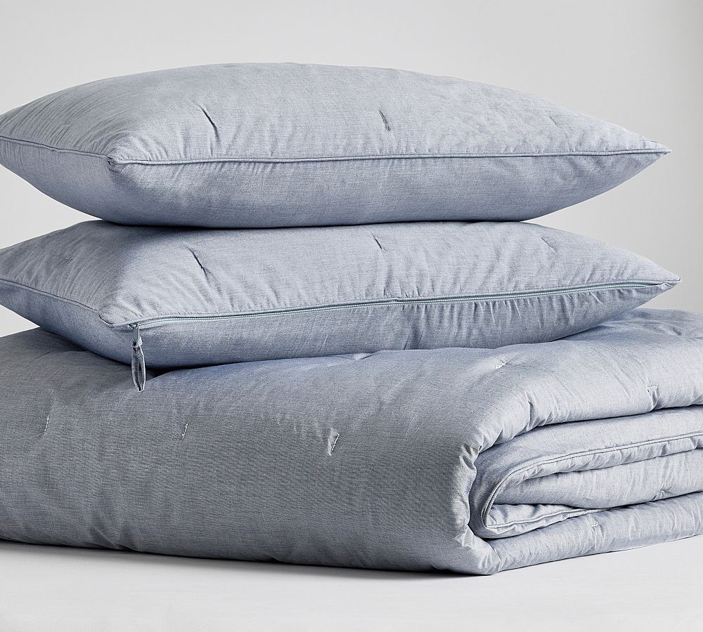 3Piece Silas Solid Comforter & Shams Set Pottery Barn