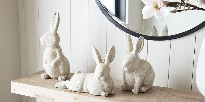 Handcrafted Terracotta Bunny Sculptures | Pottery Barn