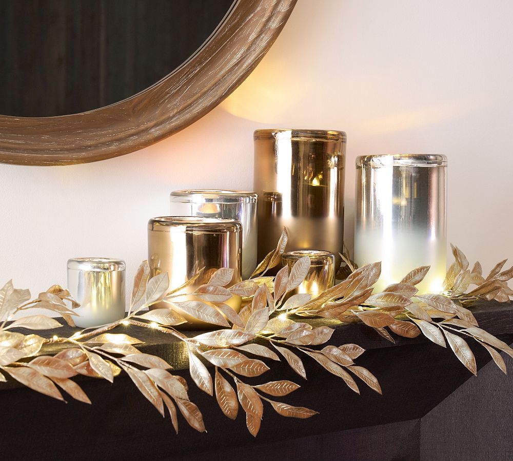 Leafy Glam String Lights Garland Pottery Barn