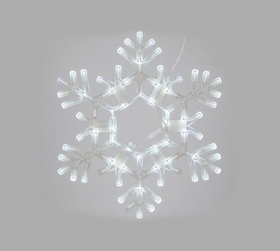 Cool White LED Folding Snowflake With Twinkle Lights | Pottery Barn