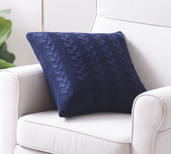 Evette Cable Knit Throw Pillow | Pottery Barn