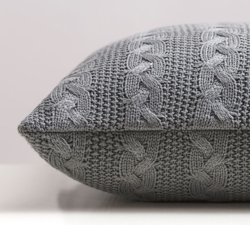Evette Cable Knit Throw Pillow Pottery Barn