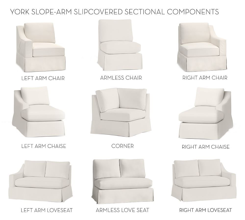 Build Your Own York Slope Arm Slipcovered Sectional Pottery Barn