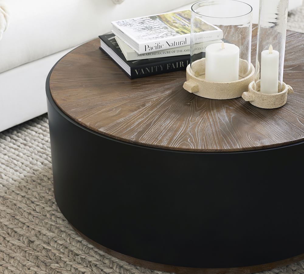 Brockton Round Reclaimed Wood Coffee Table Pottery Barn