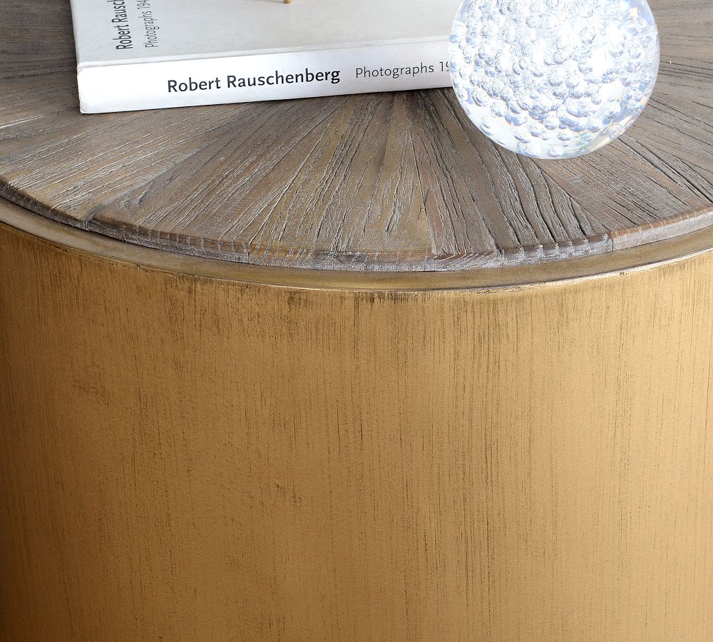 Brockton Metal Wrapped Side Table Pottery Barn