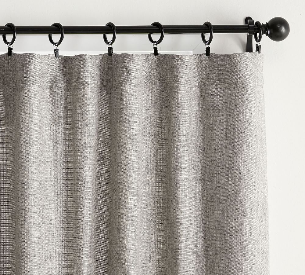 Basketweave Slub Curtain Ash Pottery Barn
