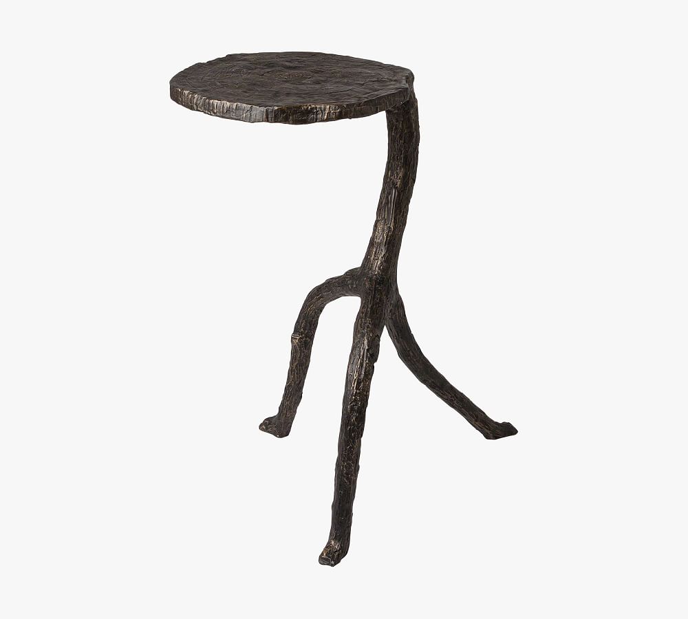 Minerva Round Metal Accent Table | Pottery Barn