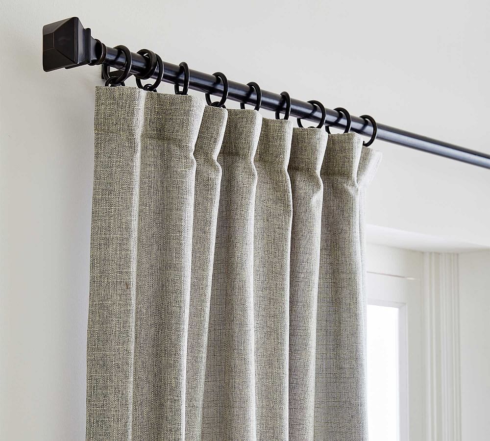 Basketweave Slub Curtain Ash Pottery Barn