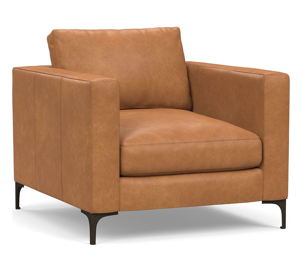 OPEN BOX Jake Leather Armchair, Down Blend Wrapped Cushions