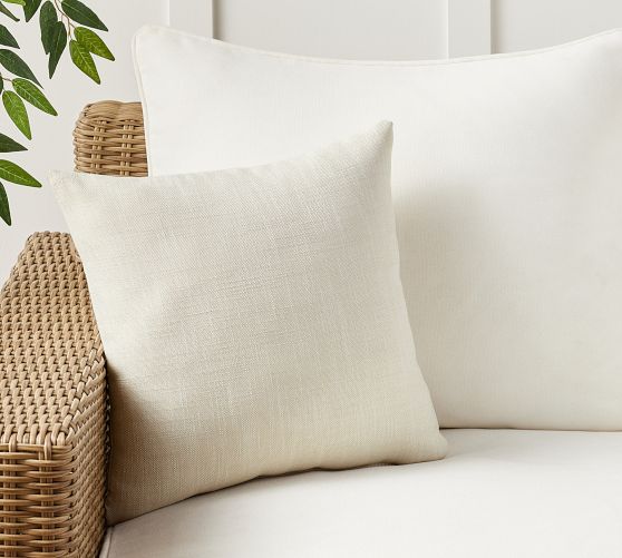 Performance Slub Outdoor Throw Pillow | Pottery Barn