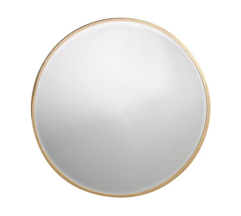 Layne Round Wall Mirror, Brass - 36