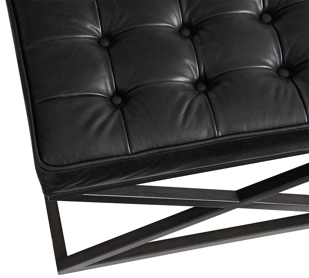 Kirkham Leather Bench Pottery Barn