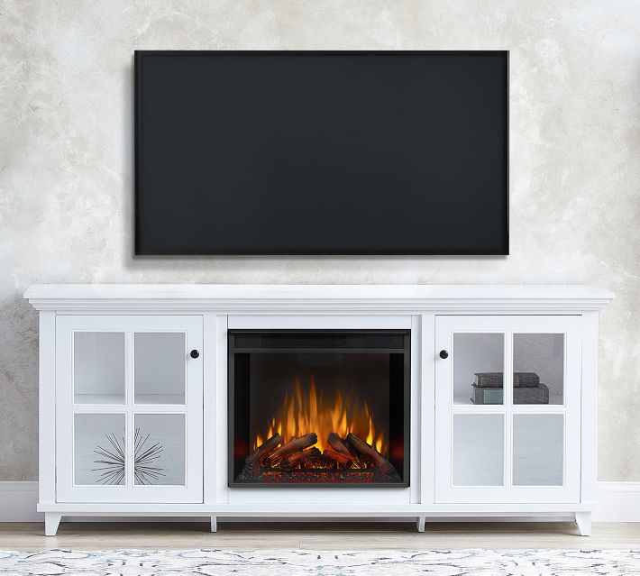 Real Flame® Renzo Electric Fireplace Media Cabinet | Pottery Barn