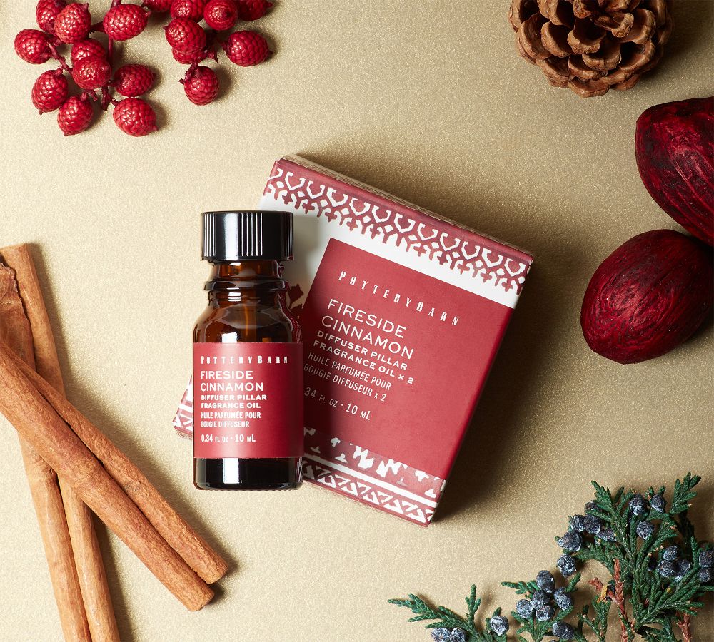 Flameless Diffuser Candle Fragrance Oil Fireside Cinnamon, Set of 2