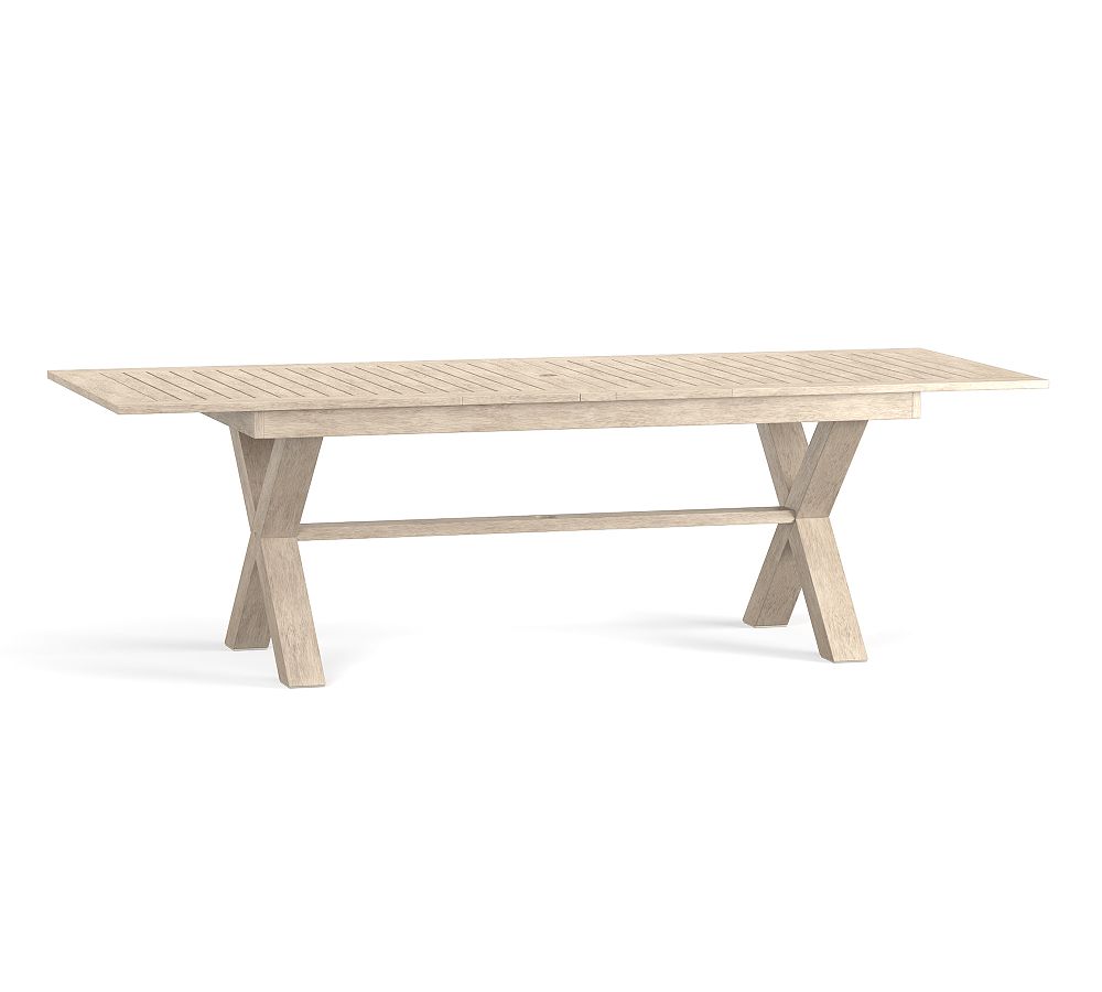 Indio FSC® Eucalyptus XBase Extending Outdoor Dining Table Pottery Barn