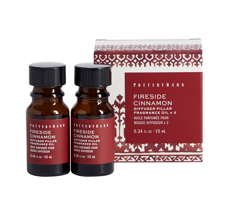 Flameless Diffuser Candle Fragrance Oil Fireside Cinnamon, Set of 2