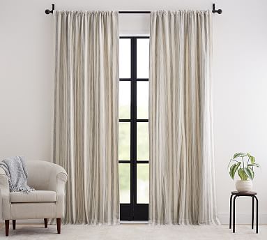 OPEN BOX: Hawthorn Striped Cotton Curtain | Pottery Barn