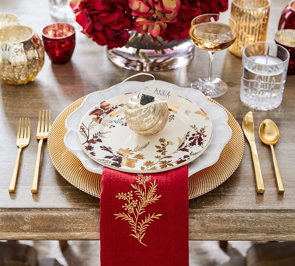 Monique Lhuillier Sienna Cotton/Linen Napkins - Set of 4 | Pottery Barn