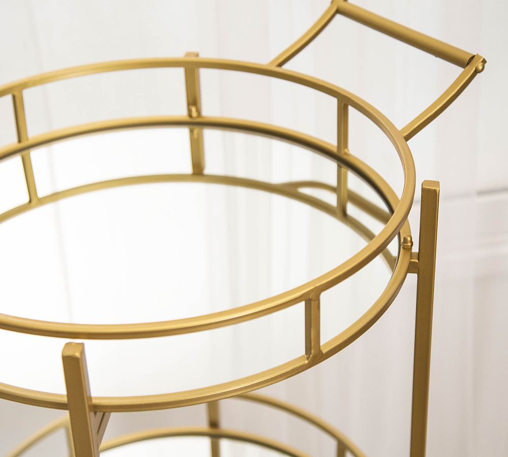 Jurupa Round Metal Bar Cart Pottery Barn