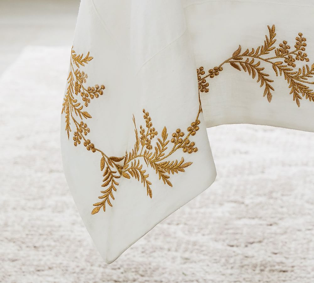 Monique Lhuillier Sienna Cotton/Linen Tablecloth Pottery Barn