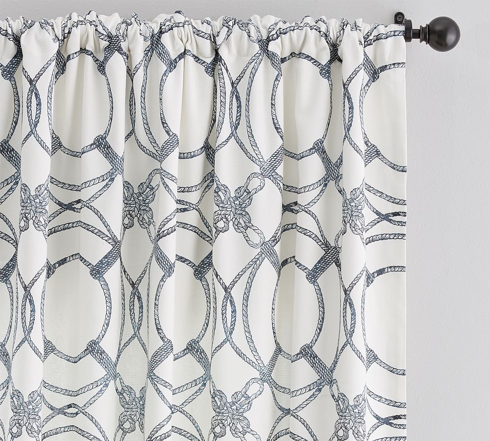Kelso Print Linen/Cotton Rod Pocket Curtain Pottery Barn