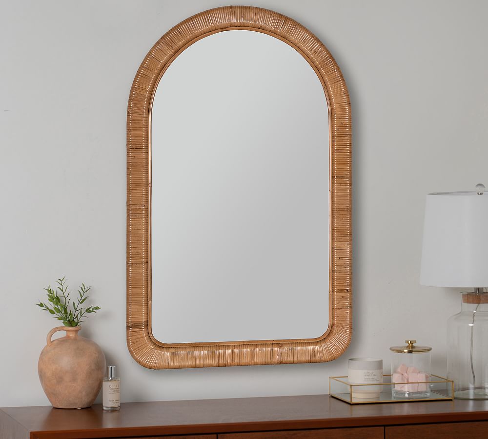 Brooke Rattan Arch Wall Mirror Pottery Barn