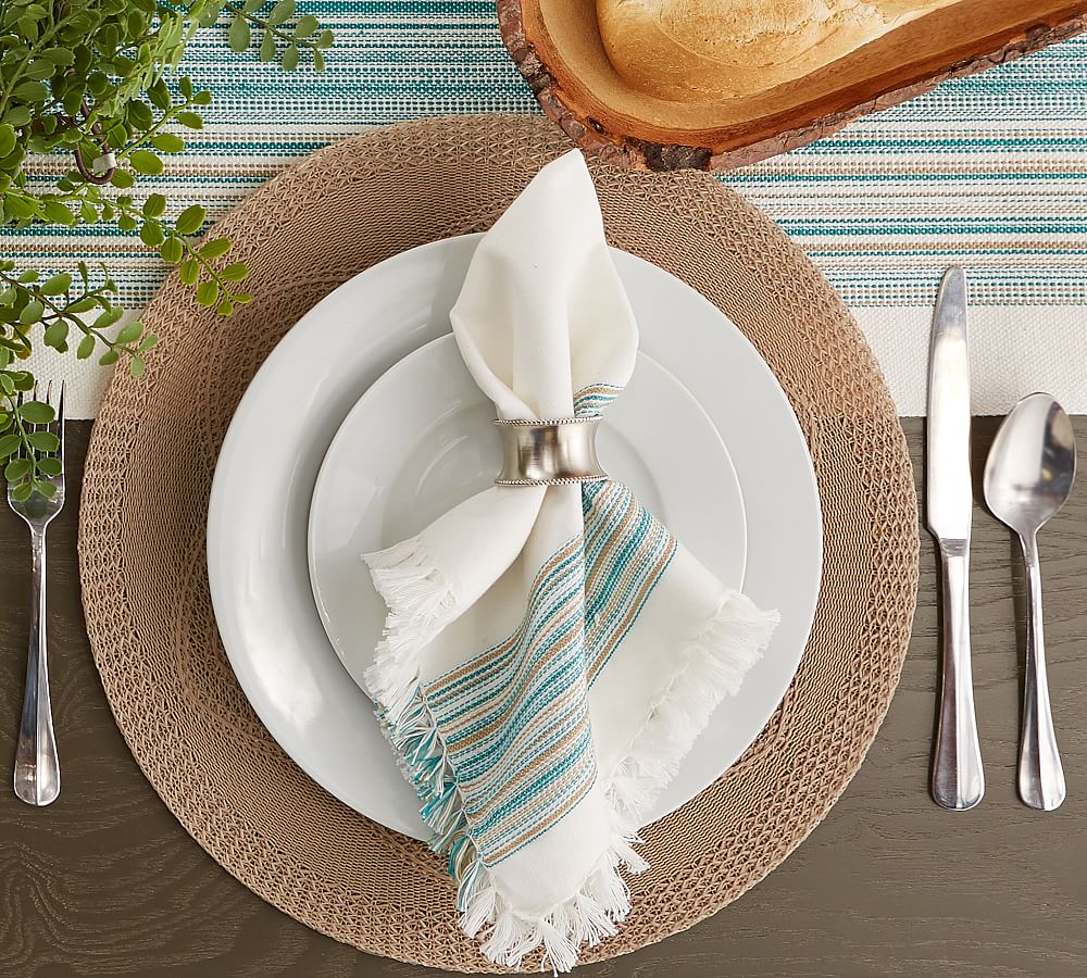 Zig Dobby Striped Cotton Napkins - Set of 6