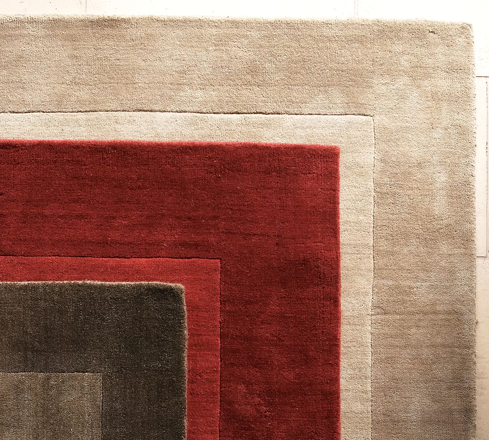 Henley Handcrafted Wool Rug Cranberry Pottery Barn