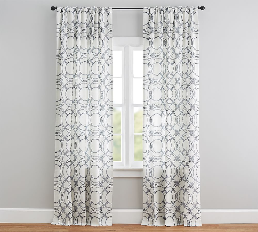 Kelso Print Linen/Cotton Rod Pocket Curtain Pottery Barn