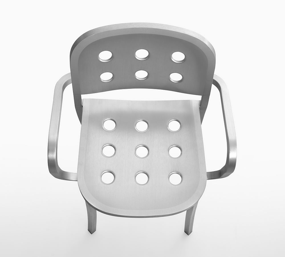 Emeco 1 Inch Aluminum Metal Stacking Dining Armchair Pottery Barn
