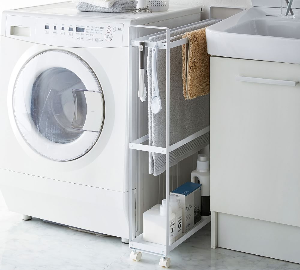 Yamazaki Rolling Towel Rack and Organizer Pottery Barn