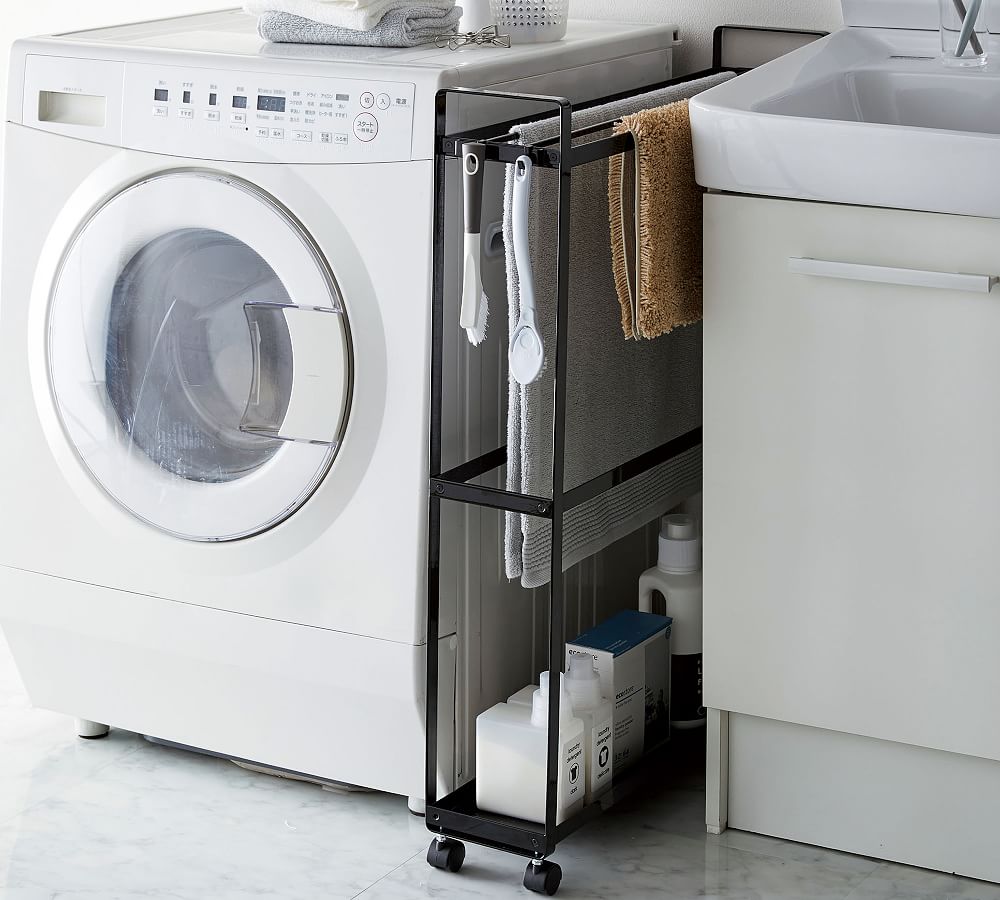 Yamazaki Rolling Towel Rack and Organizer Pottery Barn