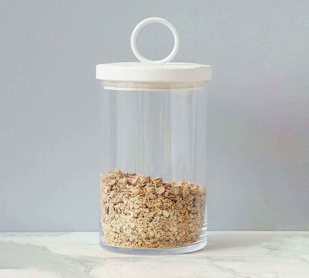 White Wood & Iron Handled Canisters | Pottery Barn