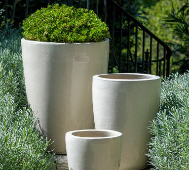 Luka Round Glazed Terra Cotta Planter | Pottery Barn