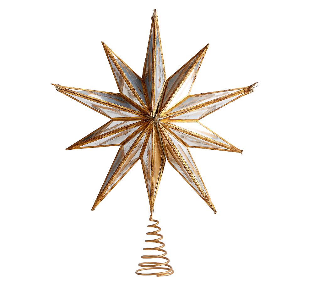 Gold Mirrored Star Christmas Tree Topper | Pottery Barn